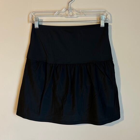 Island Escape Black High Waist Full Coverage Bikini Swimsuit Skort/Skirt Size 10 - Picture 1 of 9